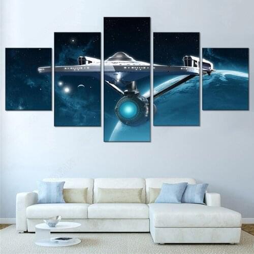5Pcs Star Trek Movie Posters Fantasy Outer Space Spaceship Canvas Painting Hd Print Pictures Home Decor Living Room Frameless