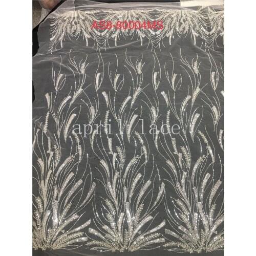 5yards ASS88# April Bridal LACE Collection 2021 Sequin Tulle embroidery lace For sewing wedding dress