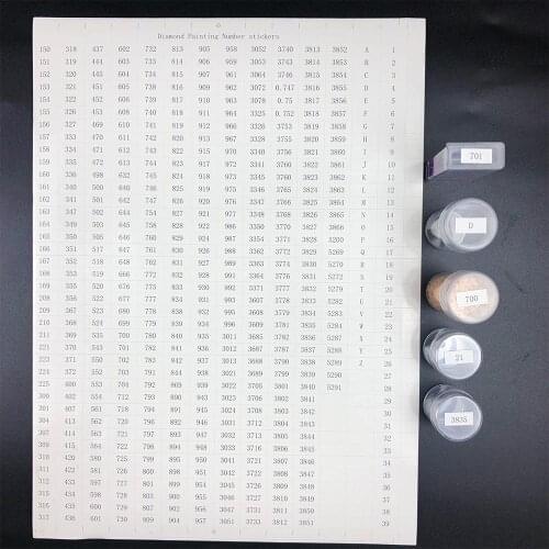 546 grids Diamond Painting Tools Number label stickers for Square Round Diamond painting Storage Box Accessory Tools A4 size