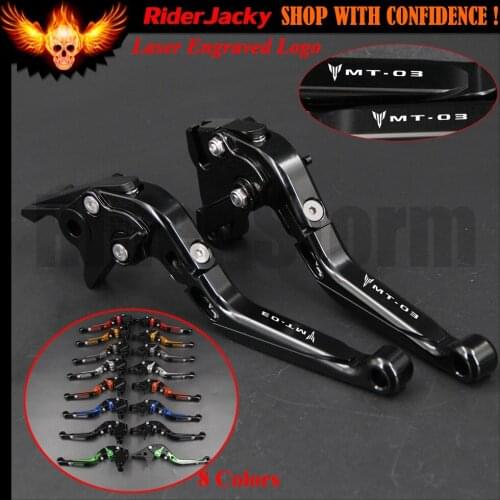 8 Colors Full Black For Yamaha MT-03 MT 03 MT03 2006-2011 2007 2008 2009 2010 CNC Adjustable Logo Motorcycle Brake Clutch Levers