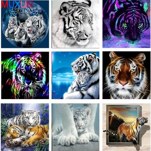 Diamond Painting 5D Tiger Full Diamond Mosaic Animal Cross-Stitch Modern Cartoon Diamond Embroidery Home Resin Pictures Rp594