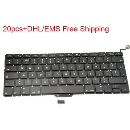 Free DHL/EMS 20pcs For Macbook Pro Unibody 13.3" A1278 UK English Standard Keyboard 2009 2010 2011 2012