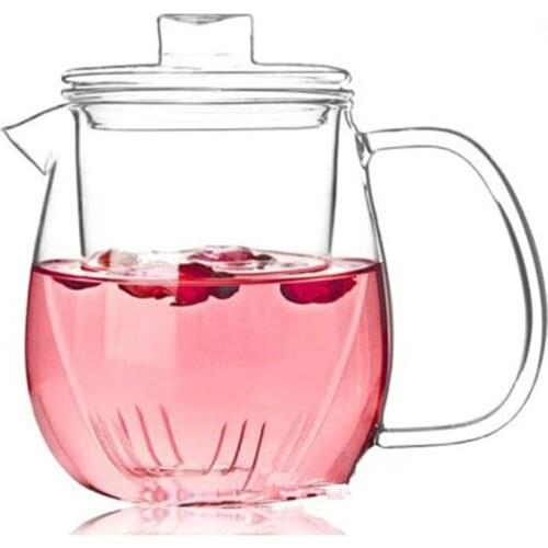Free Shipping 600ml Simple Style Glass Teapot Nordic Style Flower Teapot Coffee Pot Elegant Cup