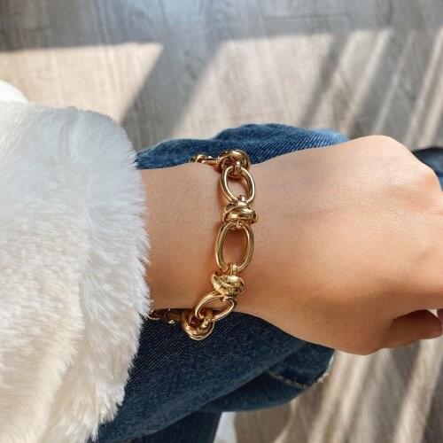 Find Me Fashion Alloy Chain Bracelet Geometric Punk Words Cuff Bracelet for Women New Jewelry Accessories Wholesale