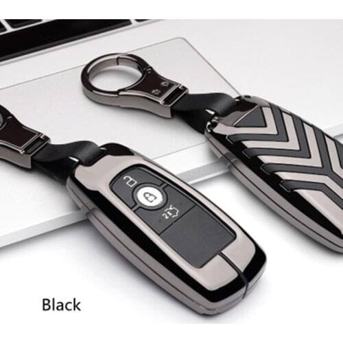 Alloy Car Key Case Cover Bag For Ford Mustang Mondeo Fusion 2017 2018 MKC MKX MKZ Lincoln Edga Expedition key bag keychain