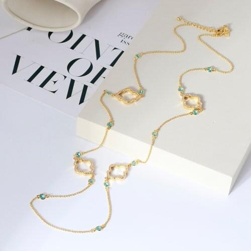 European and American light luxury simple gourd shape pendant long necklaces minority design sweater chain gifts necklace