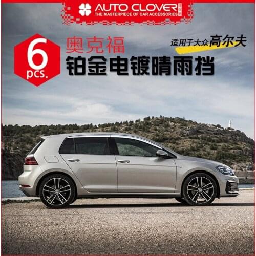 Chrome door visor side window deflector shade sun rain shield silver trips eaves for Volkswagen golf Passat 2014-2018