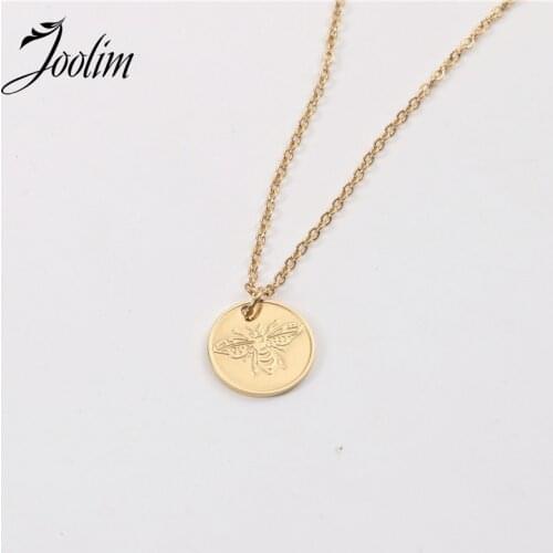 Joolim Jewelry PVD Gold Finish New Night Honeybee Pendant Necklace Stylish Stainless Steel Necklace