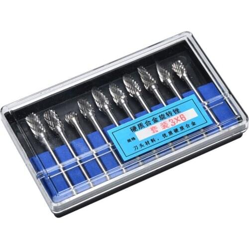 1/8 Tungsten Carbide 3x6mm Drill Bits Rotary Burrs Metal Diamond Grinding Woodworking Meatl Milling Cutters Drill Bits DIY Handl