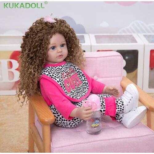 KUKADOLL Winter Promotion 60CM Toddler Baby Reborn Doll Girl New Fashion Kid Package Well For Children Birthday Gift