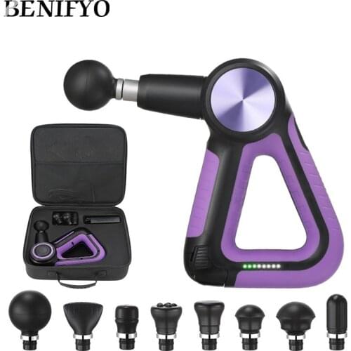 Massage Gun Percussion Body Exercising Muscle Electric Massager 8 head Massager Neck and Back Vibrator Slimming Shaping 5 Speed