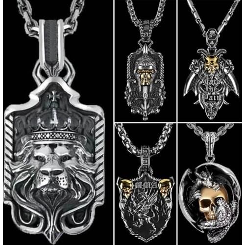 Fashion Steampunk Pan God Skull Goat Head Pendant Necklaces Satanism Satanic Occult Metal DIY Choker Necklace