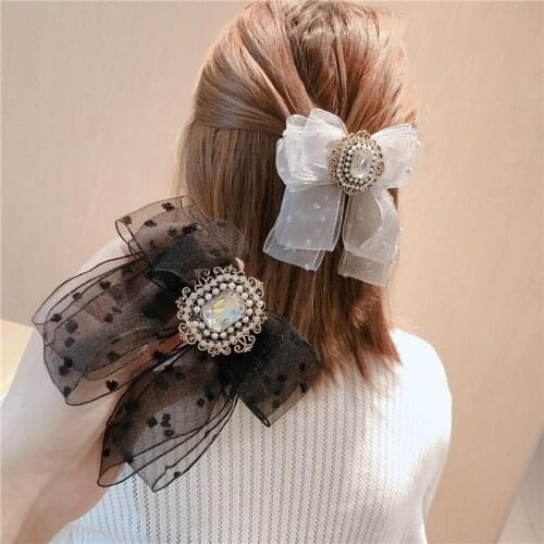 Fashion Brooch velvet Spring Hair Clips Hair Accessories elegance Women Luxurious Glittering jewel hair clips Hairpins barrette