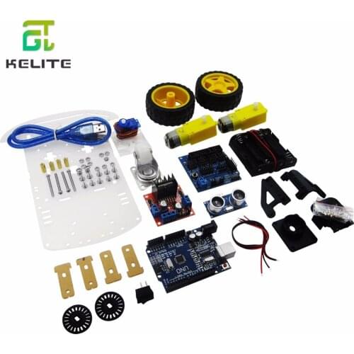 Tracking Motor Smart Robot Car Chassis Kit Speed Encoder Battery Box 2WD Ultrasonic module