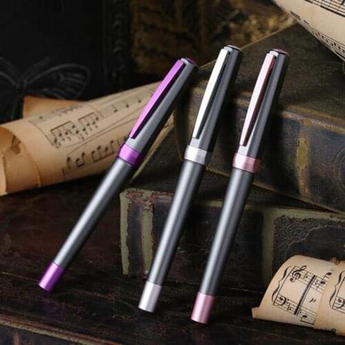 New Picasso Business Pimio 965 Black Metal Fountain Pen Bach Rhythm Titanium Black Fine Nib 0.5mm Personality Office Gift Pen