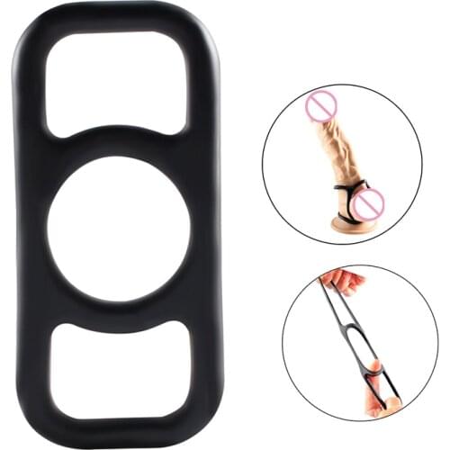 Durable Silicone Penis Ring Male Delay Premature Ejaculation Scrotum Bondage Delay Ring Penis Cage Cock Ring Gay Sex Toy for Man