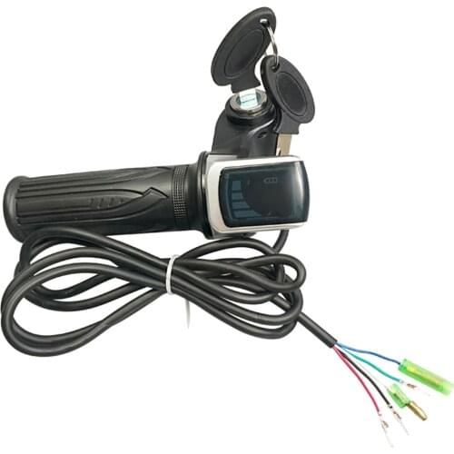 36V/48V/60V Electric Scooter Throttle Grip With Key Lock Power Indicator Motorcycle Scooter Handle Accelerator Pedal Lock