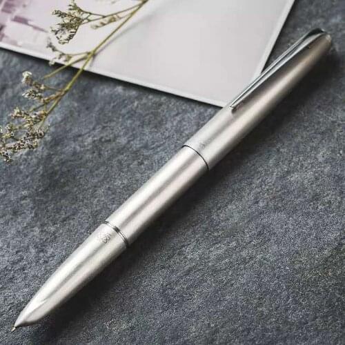 Hero 100 Fountain Pen Metal Silver Ink Pen 14K Gold Fine Nib Converter Filler Box Package Office school supplie Writing Gift