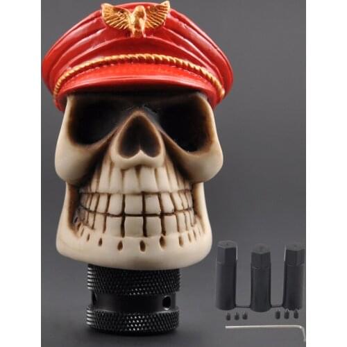 Universal Car Gear Shift Knobs Red Skull Head Resin Gear Manual Transmission Gear Shift Knob Shifter Lever Truck Accessories