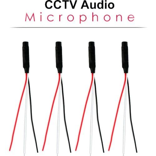 SMTKEY 4pcs a lot DC Power Wide Range Mic Audio Microphone For CCTV Mic Audio Cameras DVR System