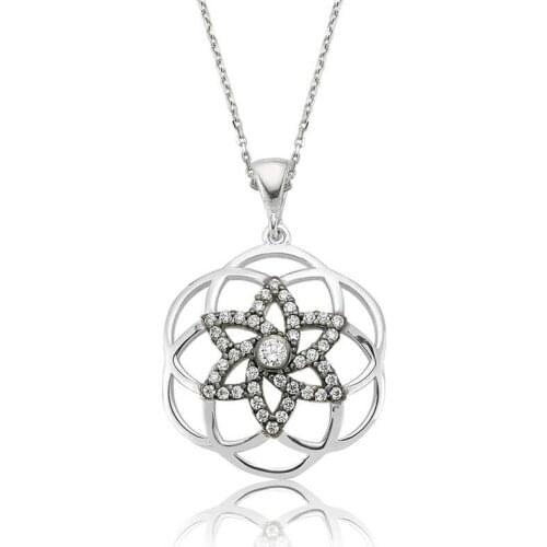 Tevuli 925 Sterling Silver Star Flower of Life Lady Necklace