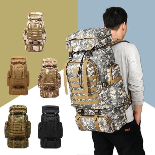 80L Waterproof Climbing Hiking Camouflage Backpack Camping Mountaineering Outdoor Sport Backpack Hiking Camping Hunting Bags