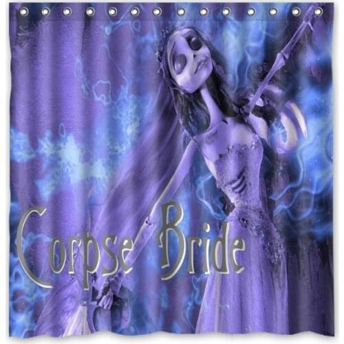 High Quality 180*180cm Corpse Bride Modern Style Waterproof Fabric Bathroom Shower Curtain With Hooks Free Shipping