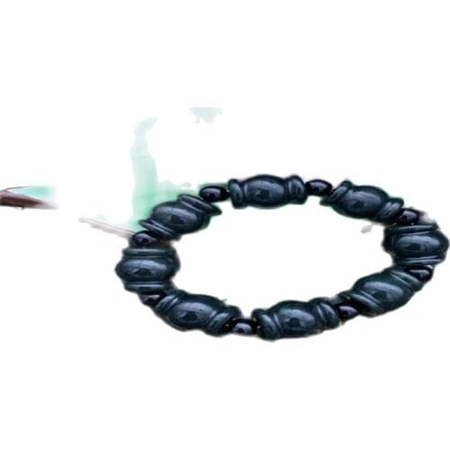 Xinjiang Hetian Jade Buddha Bead Green Jade lantern Hand String