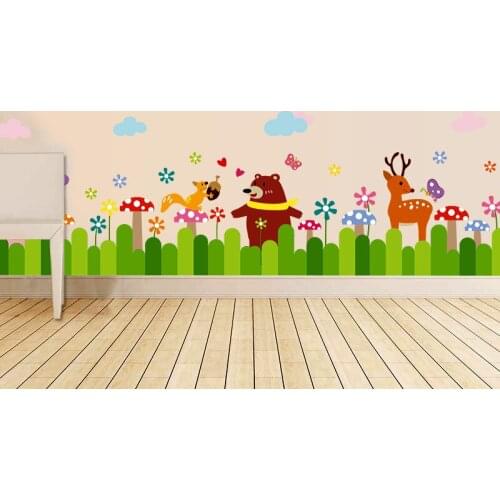 Vivid Cartoon flowers and animals music wall stickers kids room decoration modern art murals bedroom living room wall decoration