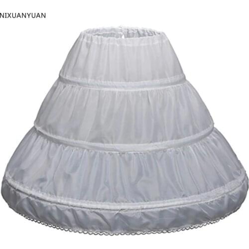 NIXUANYUAN Girls Petticoats For Flower Girl Dresses 3 Hoops Length underskirt crinoline Wedding accessories for Children