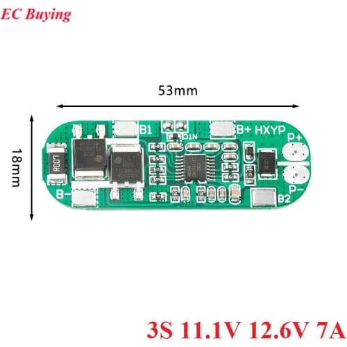 3S 11.1V 12.6V Li-ion 18650 Lithium Battery Protection Board 3 Cells 7A PCB BMS Charger Charging Module