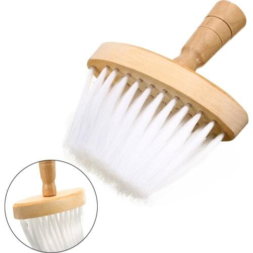 1pc Soft Neck Face Duster Brushes Wooden Handle Barber Wide Hairdressing Hair Cutting Hair Clean Hairbrush Styling Tools