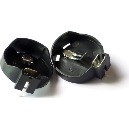 100pcs DIP CR2032 2032 Battery Button Cell Coin Holder Socket Case Black,ICs