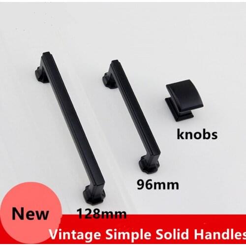 128mm modern simple black furniture handles matte black kitchen cabinet dresser door handles 96mm antique black drawer knobs 5"