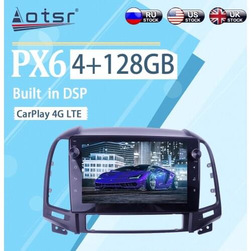 4+128GB For Hyundai Santa FE/IX45 2006 - 2012 Android 10 WIFI Wireless Carplay Car Multimedia Radio Player GPS Navigation Stereo