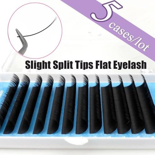 5pcs/lot Best Selling Flat Lashes Mixed Tray Extensions Flat Lashes Ellipse Mixed Trays 0.15 0.20 C D Curl Lash