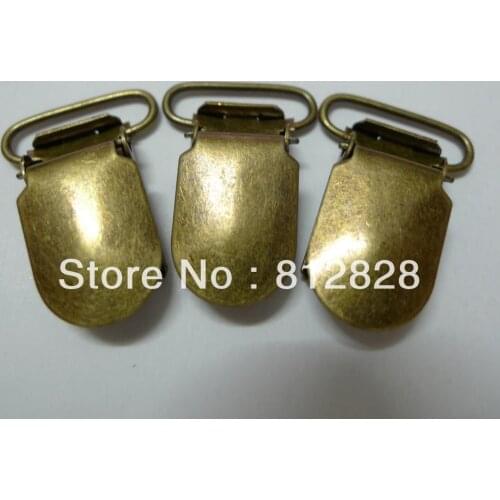 50pcs 3/4'' 20mm Antique Brass Bronze Colored Pacifier Clips Free Shipping