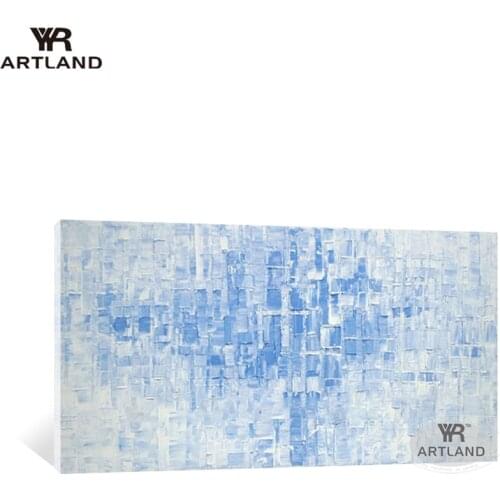 Abstract painting poster nordic blue thick oil picture Hand drawn canvas oil painting wall art poster for living room sofa