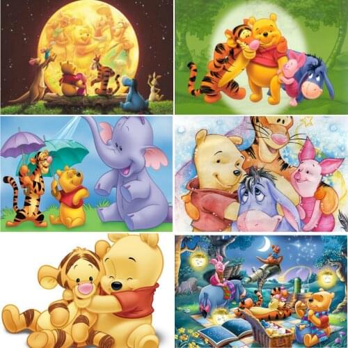 DIY 5D Diamond Painting DIY Disney Cartoon Winnie The Pooh Embroidery Full Square Cross Stitch Kits Home Decoration Gift