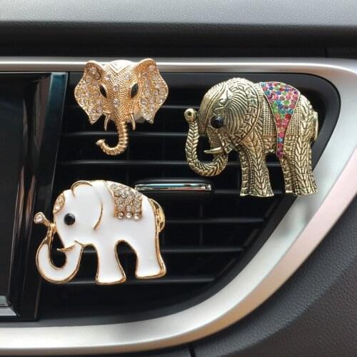 Diamond Elephant Auto Decor Solid Car Perfume Cute Gift Car Vent Clip Air Freshener Car Ornament Diffuser Car Scent Flavor