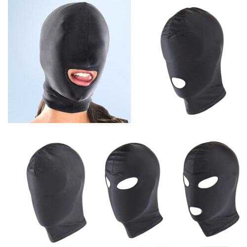 New Arrival 1/2/3 Hole Men Women Adult Spandex Balaclava Open Mouth Face Eye Head Mask Costume Slave Game Role Play