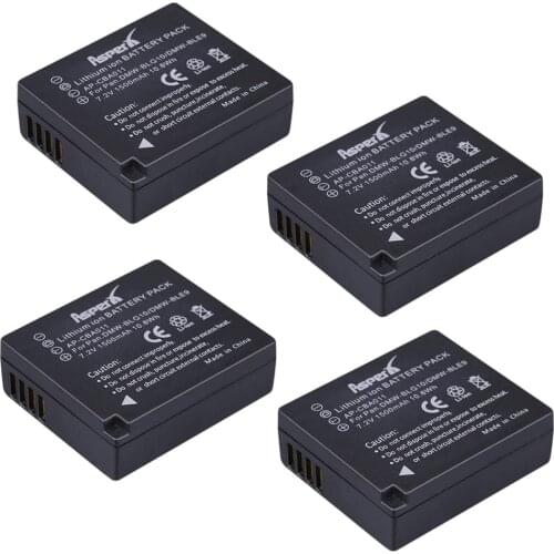 4Pc DMW-BLG10 BLG10E BLG10PP BLE9 BLE9E Battery for Panasonic Lumix DMC GF6 GX7 GF3 GF5 ZS100 ZS60 LX100 GX85 DC-ZS70 GX80 D-Lux