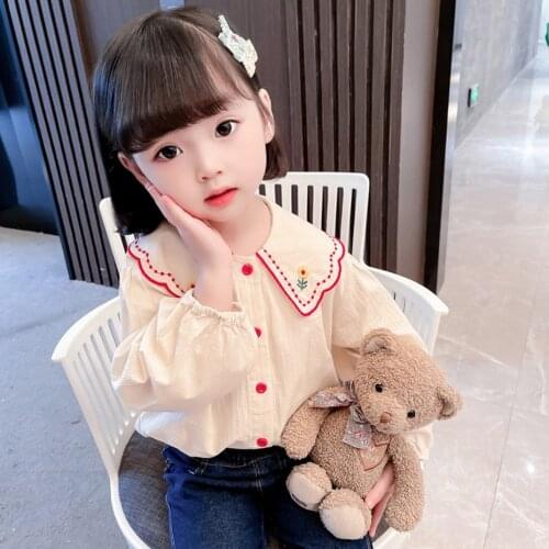 Blouse For Girls Floral Pattern Girls Shirt Casual Style Kids Blouse For Girls Spring Autumn Kids Clothes Girls
