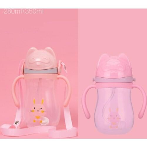 280/350ml PP Baby Feeding Bottles Cups Kids Water Milk Bottle Soft Mouth Duckbill Sippy Infant Drink Training Feeding Bottle