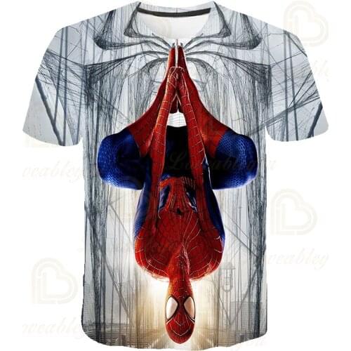 DISNEY New Movie Spider Hero Far From Home T Shirt Kids 3D Short Sleeve Summer Shirt Compression T-Shirt Tops Tees