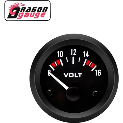 「DRAGON」 2 " 52MM Car Voltmeter Auto Volt Meter 8~16V Factory Sales High-Quality Economical 12V Car Accessories