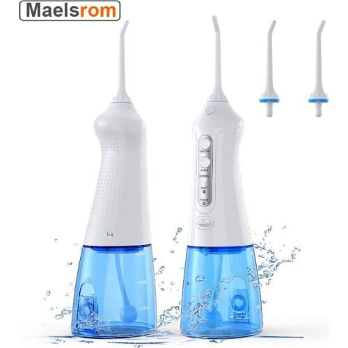Oral Irrigator USB Rechargeable Water Flosser With 2 Nozzles Portable Dental Water Jet 300ml Water Tank Waterproof Teeth Cleaner
