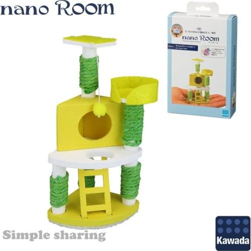 Nano Room Handmade Miniature Furniture NanoRoom NRL-011 Cat Tower Yellow DIY Wooden Twine Assembling Toy Kawada