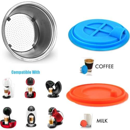 Refillable Capsules For Dolce Gusto Coffee Machine Stainless Steel Milk Pod Crema Makercapsula reutilizavel dolce gusto