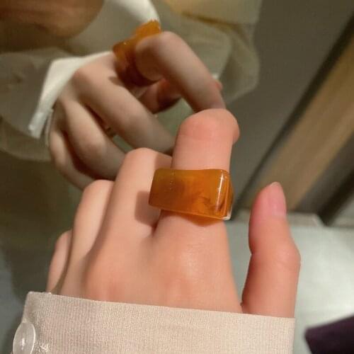 Fashion Irregular Brown Big Rings for Women Irregular New Hyperbole Ring